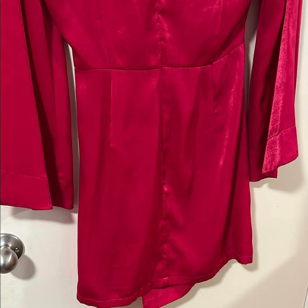 Chic Pink (Raspberry Color) Wrap Dress - Picture 7 of 10